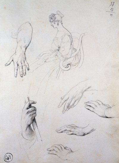 Studie for Portrait of Cristina Trivulzio Belgiojoso av Francesco Hayez