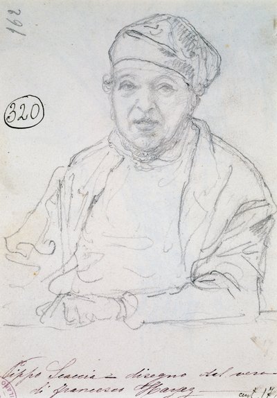 Studie for Portrett av svogeren Pippo Scaccia av Francesco Hayez