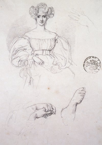 Studie for Portrett av kvinne av Francesco Hayez