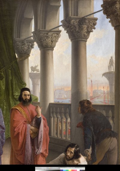 Det siste møtet mellom Jacopo Foscari og hans familie før de ble forvist, 1838-40 av Francesco Hayez