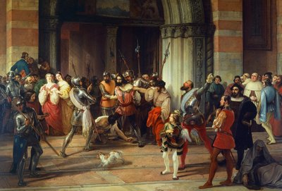 Ventura Fenaroli arrestert i Carmine-kirken i Brescia av franskmennene, av Francesco Hayez av Francesco Hayez