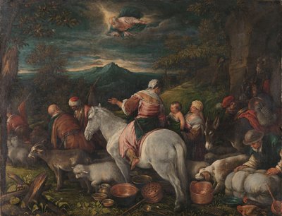 Abraham forlater Haran av Francesco II Bassano (attributed to)