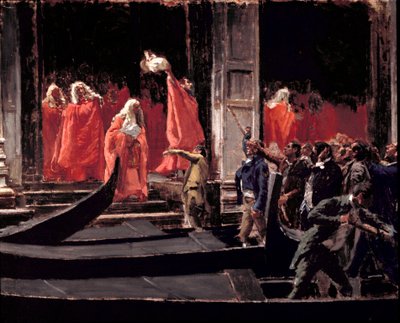Siste seanse av senatet for republikken Venezia på tidspunktet for dets inntreden i kongeriket Italia i 1866 Maleri av Francesco Jacovacci (1838-1908) Roma, Galleria Nazionale d