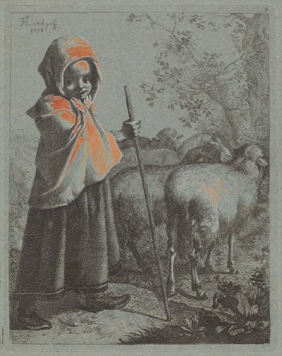 Barnegjeterinne med flokk, 1758. av Francesco Londonio