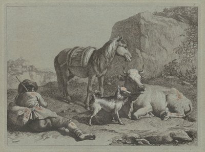 Tilbakelent hyrde med sekk, ca. 1763. av Francesco Londonio