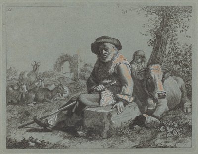 Sittende gammel mann av Francesco Londonio
