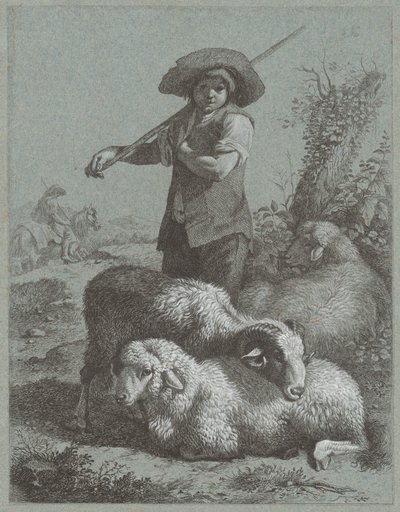 Hyrdegutt med sauer, 1764. av Francesco Londonio