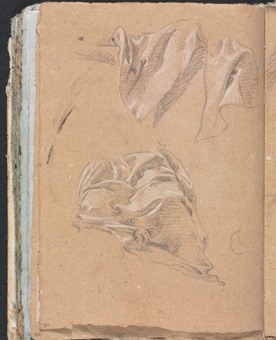 Verona Sketchbook: Draperistudier side 90, 1760. av Francesco Lorenzi