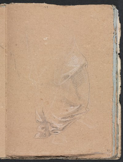 Verona Skissebok: Draperistudie side 57, 1760. av Francesco Lorenzi