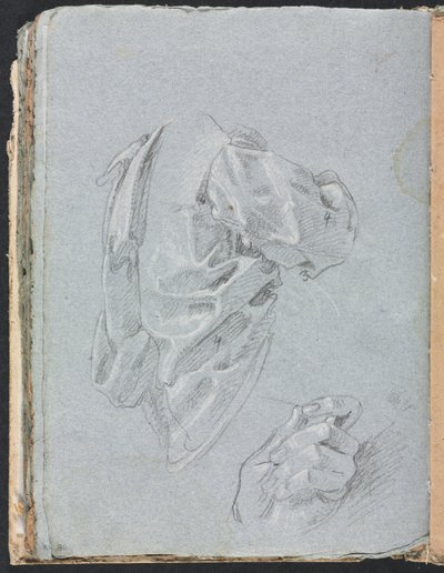 Verona Skissebok: Draperistudie med venstre side 86, 1760. av Francesco Lorenzi