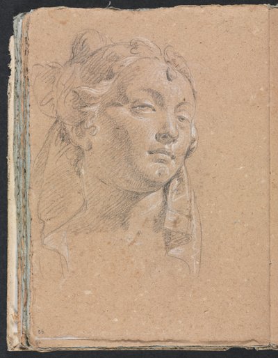 Verona Sketchbook: Head of a woman side 58, 1760. av Francesco Lorenzi