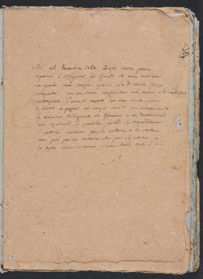 Verona Skissebok: Inskripsjon (side 1) av Francesco Lorenzi