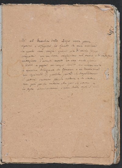 Verona Skissebok: Inskripsjon side 1, 1760. av Francesco Lorenzi