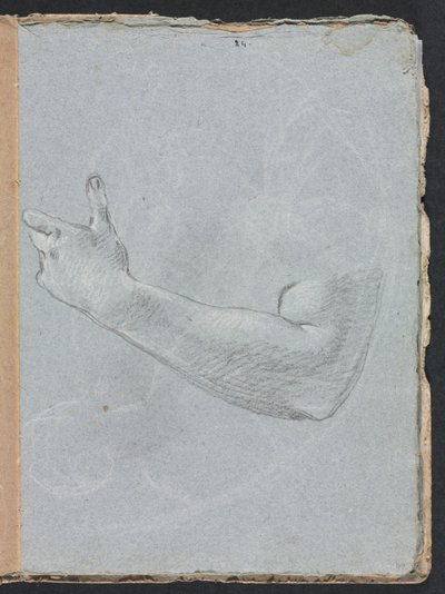 Verona Skissebok: Venstre arm og hånd side 47, 1760. av Francesco Lorenzi