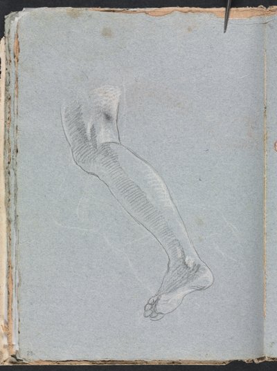 Verona Skissebok: Venstre ben side 28, 1760. av Francesco Lorenzi