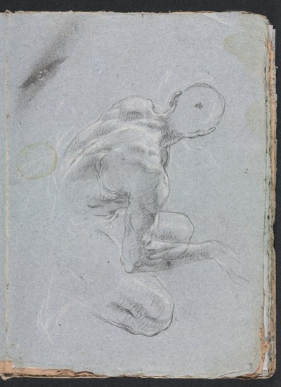 Verona Sketchbook: Naken mann fra baksiden side 9, 1760. av Francesco Lorenzi