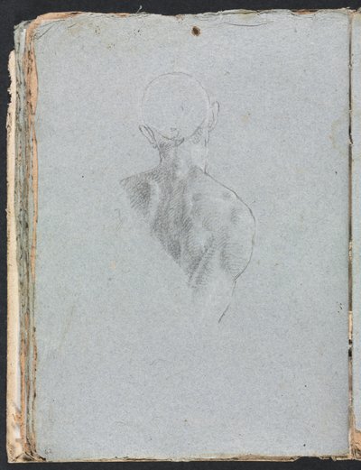 Verona Skissebok: Nakent hode og skuldre bakfra, side 62, 1760. av Francesco Lorenzi