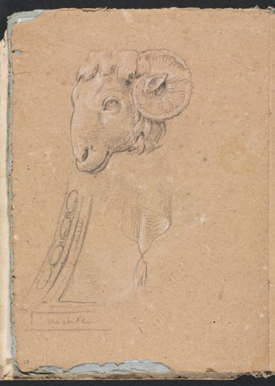 Verona Skissebok: Rams head side 12, 1760. av Francesco Lorenzi