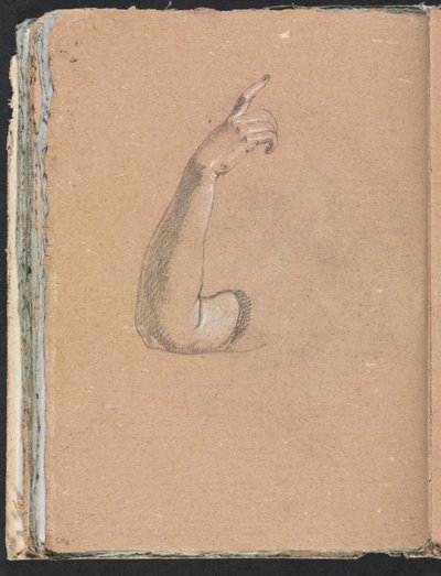 Verona Skissebok: Høyre arm og hånd side 66, 1760. av Francesco Lorenzi