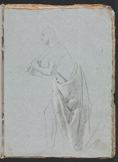 Verona Skissebok: Stående hann med draperi side 19, 1760. av Francesco Lorenzi