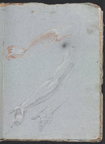 Verona Sketchbook: Studie av hender og armer (side 29) av Francesco Lorenzi