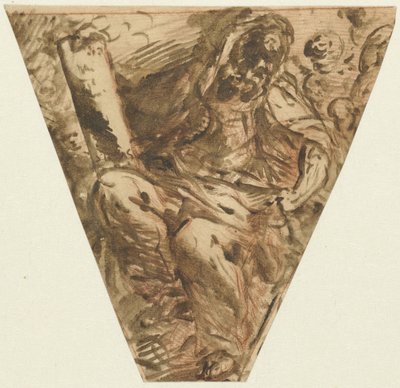 Zw-fylling med sittende apostel av Francesco Maffei (attributed to)