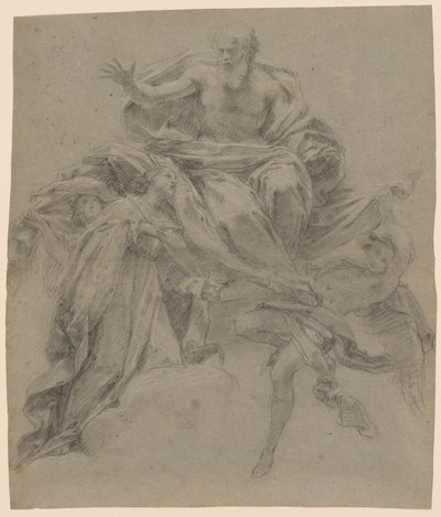 The Immaculate Conception with God the Father and Angels av Francesco Mancini