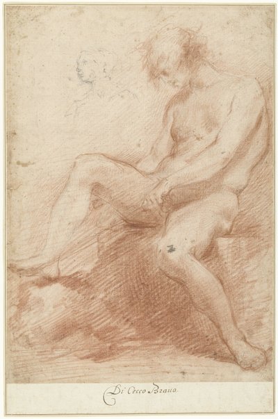 Studie av en mannlig nakenmodell av Francesco Montelatici