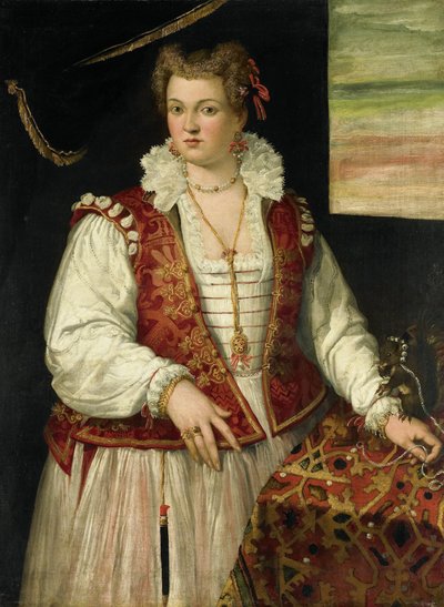 Portrett av en kvinne med et ekorn av Francesco Montemezzano (attributed to)