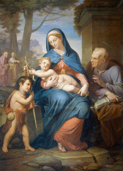Holy Family, ante 1836, av Francesco Nenci (1781-1850), olje på lerret, 200x147 cm av Francesco Nenci