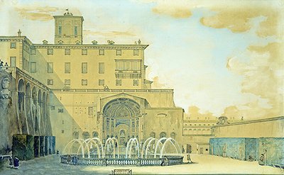 Utsikt over Roma (akvarell på papir) av Francesco Panini