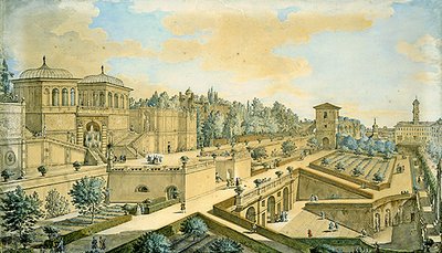 Utsikt over Roma (akvarell på papir) av Francesco Panini