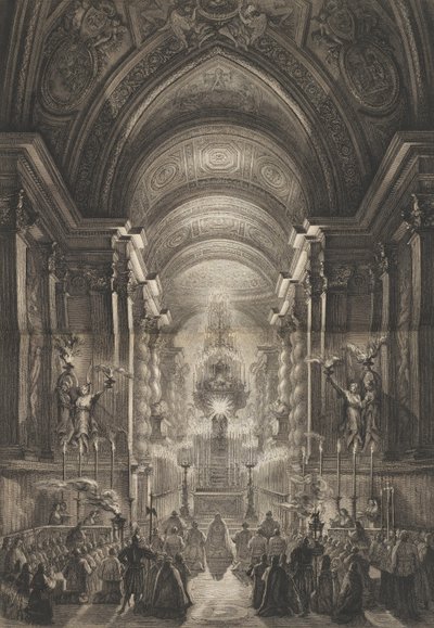 Seremoni holdt i Cappella Paolina, Vatikanet, 1787. av Francesco Piranesi