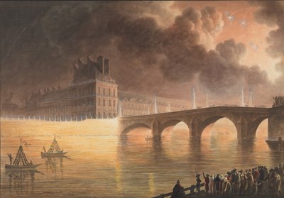 Fest for generell fred gitt i Paris 18. Brumaire. Kongebroen, 1801-2 av Francesco Piranesi