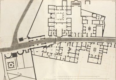 Stor plan over inngangen til byen Pompeii og dens omkringliggende bygninger, fra Ant..., 1804. av Francesco Piranesi