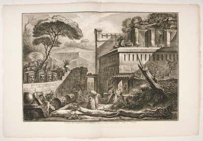 Utsikt over graven til Marnia i av Francesco Piranesi