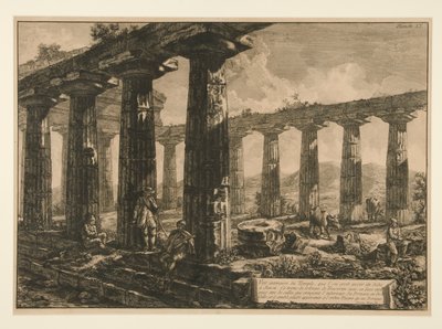 Innvendig utsikt over tempelet, at av Francesco Piranesi