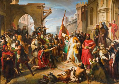 The Oath of the Anconetans, 1850-tallet. av Francesco Podesti