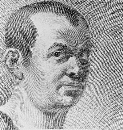 Portrett av Giovanni Battista Piranesi 1720-78 1750 gravering bw fotodetalj av 136353 av Francesco Polanzani