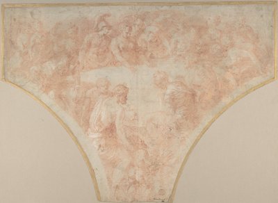 Apple of Discord Thrown by Eris at the Marriage of Peleus and Thetis: Study for Fresco..., 1504-70. av Francesco Primaticcio