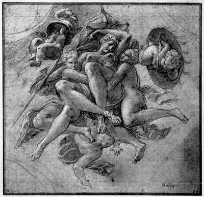Design for Ulysses Gallery, Fontainebleau, c1540s, 1926 av Francesco Primaticcio