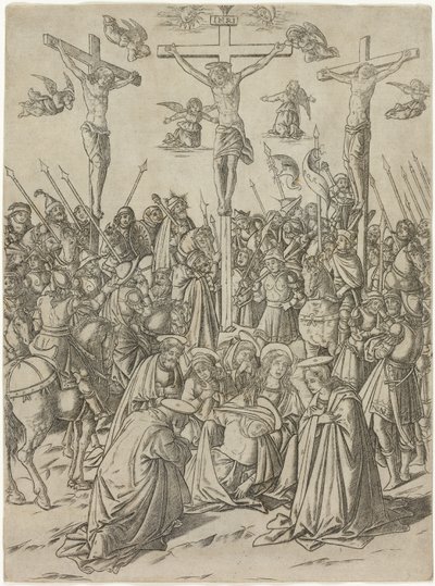 Korsfestelsen med de to tyvene, plate ti fra Jomfruens liv og Kristus av Francesco Rosselli