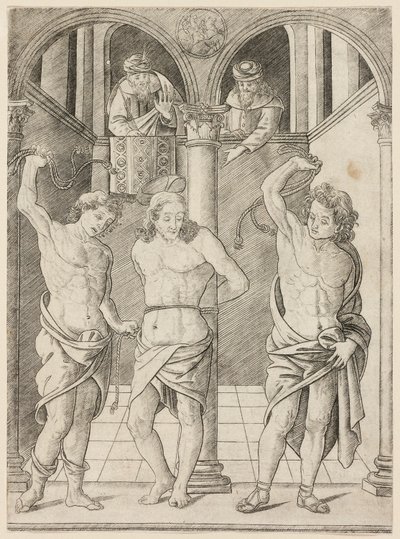 The Flagelation, plate 7 fra Jomfruens liv og Kristus av Francesco Rosselli