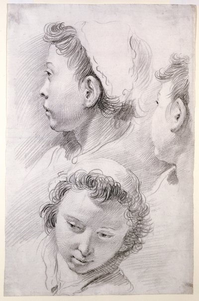 Tre studier av en ungdoms leder av Francesco Salvator Fontebasso
