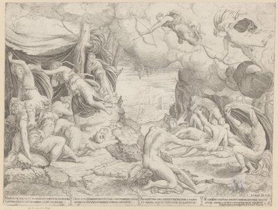 Apollo og Diana dreper barna til Niobe av Francesco Salviati