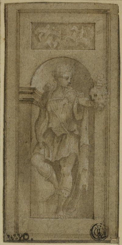 Nisjestatue av David med Goliat-hodet av Francesco Salviati