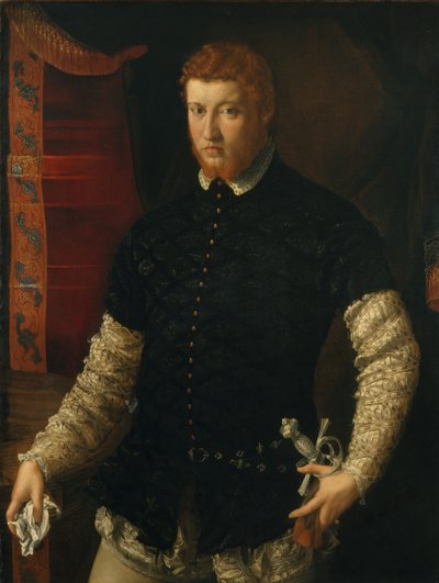 Portrett av en mann. av Francesco Salviati