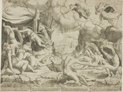 Niobes barns død av Francesco Salviati