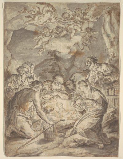 Tilbedelse av hyrdene av Francesco Saverio Mergolo