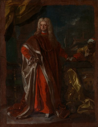 Diego Pignatelli dAragona 1687-1750 og en slavebundet afrikansk tjener, sannsynligvis 1731 eller 1732. av Francesco Solimena